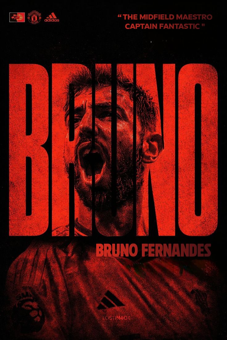 Bruno Fernandes Football Poster | Player Portrait Sports Wall Art