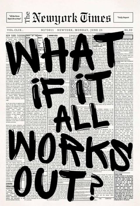 What If It All Works Out Poster | Motivational Typography Wall Art
