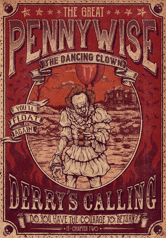 Pennywise the Dancing Clown Vintage Horror Poster | IT Chapter Two Art Print
