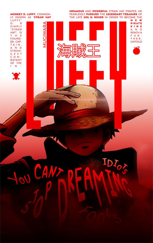 Monkey D. Luffy One Piece Poster | Minimal Anime Wall Art