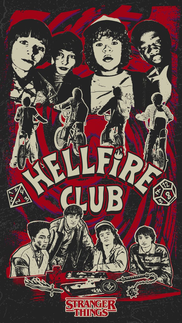 Hellfire Club Stranger Things Vintage Group Poster