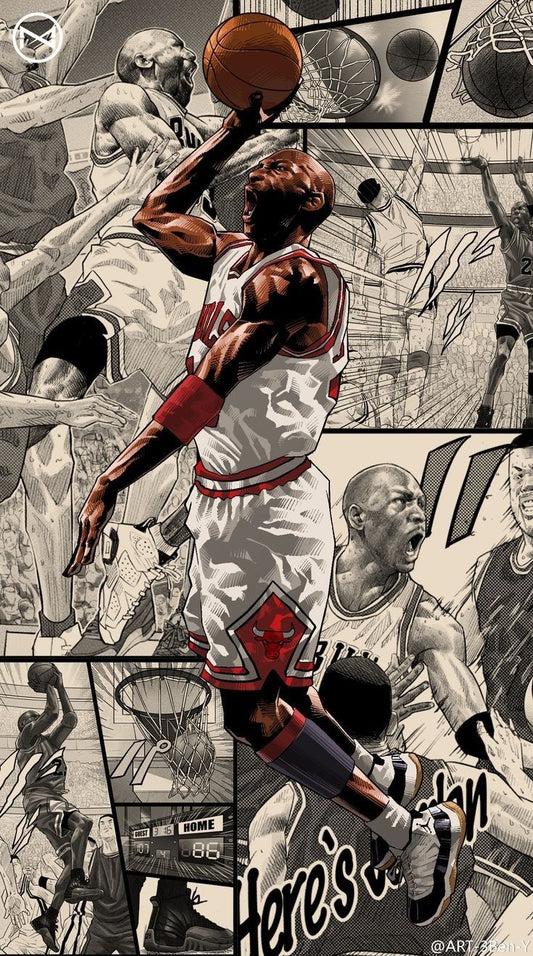 Basketball Dunk Comic Poster | Retro Sports Wall Art