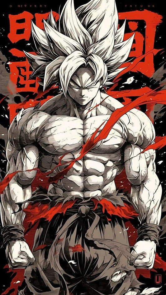 Ultra Warrior Anime Poster | Black Red Shonen Wall Art