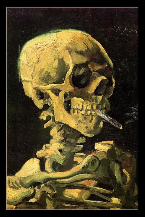 Vintage Skull Painting Poster | Dark Art Wall Decor