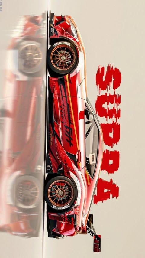 Toyota Supra Poster | Red Sports Car Wall Art