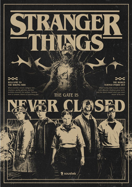 Stranger Things The Gate Is Never Closed Vintage Poster