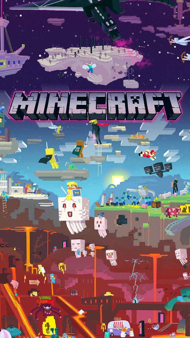 Minecraft World Poster | Video Game Wall Art