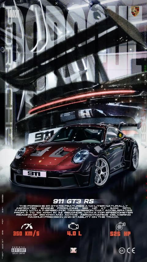 Porsche 911 GT3 RS Poster | Performance Supercar Wall Art