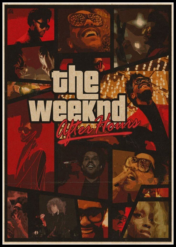 After Hours Style Music Poster | The Weeknd Inspired Wall Art