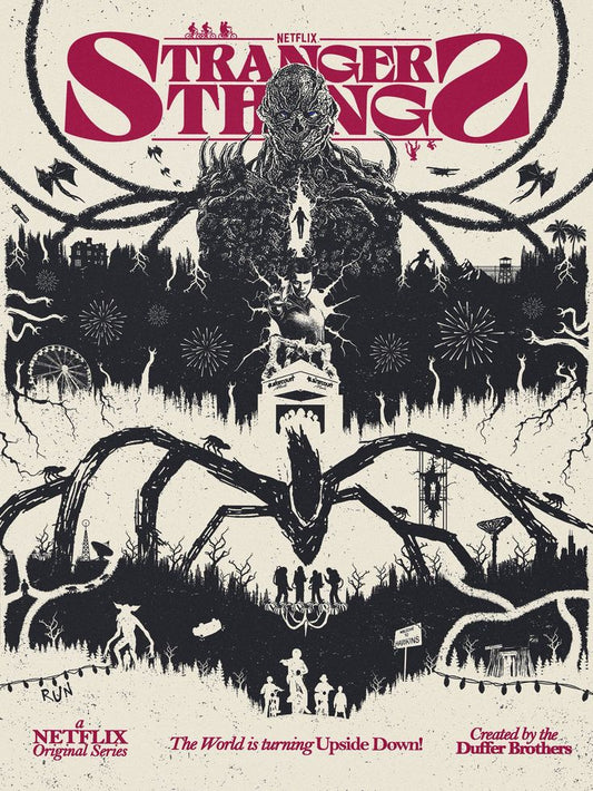 Stranger Things Upside Down Illustrated Series Poster