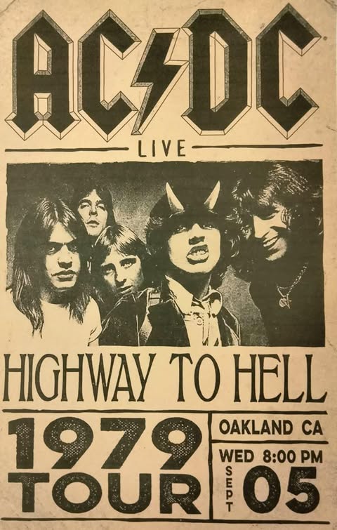 AC/DC Highway to Hell Poster | Vintage Rock Concert Wall Art