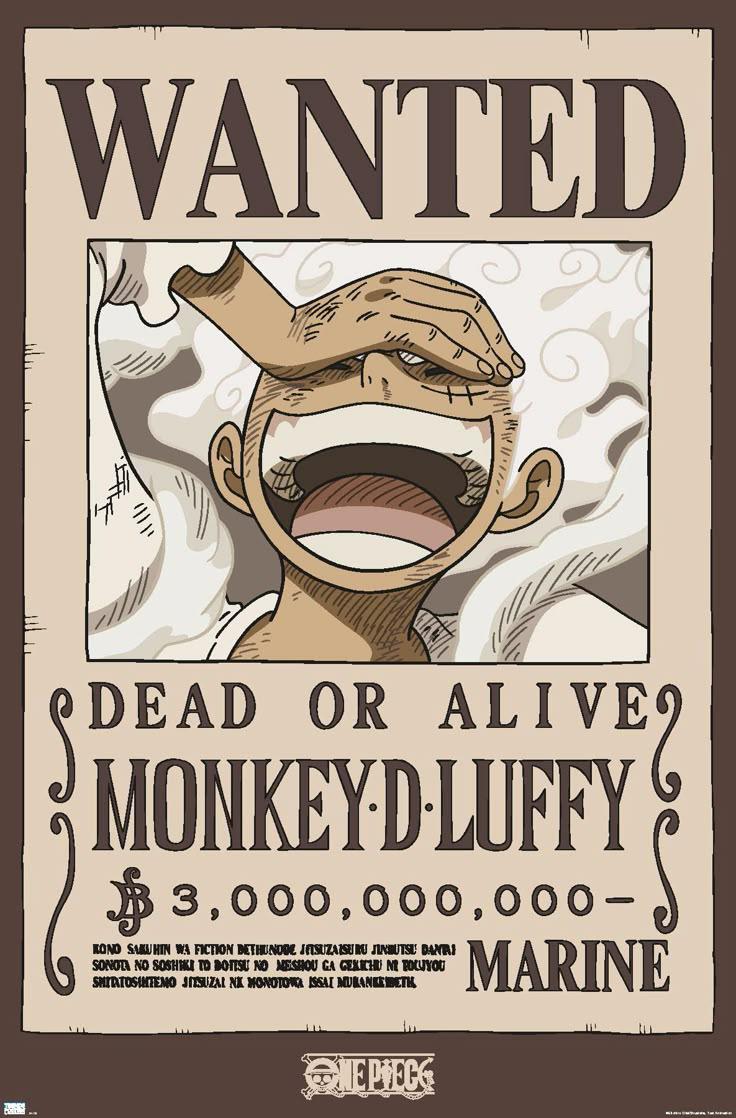 Wanted Pirate Anime Poster | Vintage Bounty Wall Art