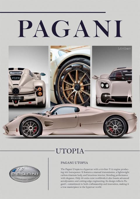 Pagani Utopia Poster | Luxury Hypercar Wall Art