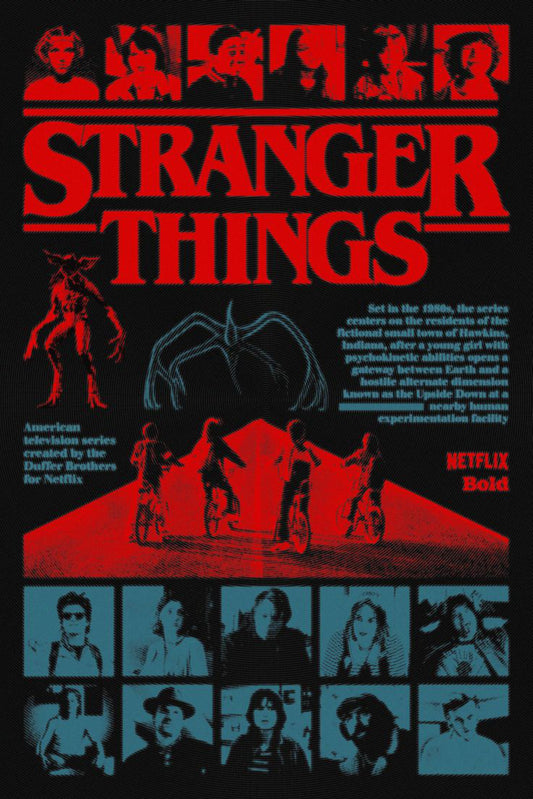 Stranger Things Red Collage Wall Poster | Dark Netflix Art Print
