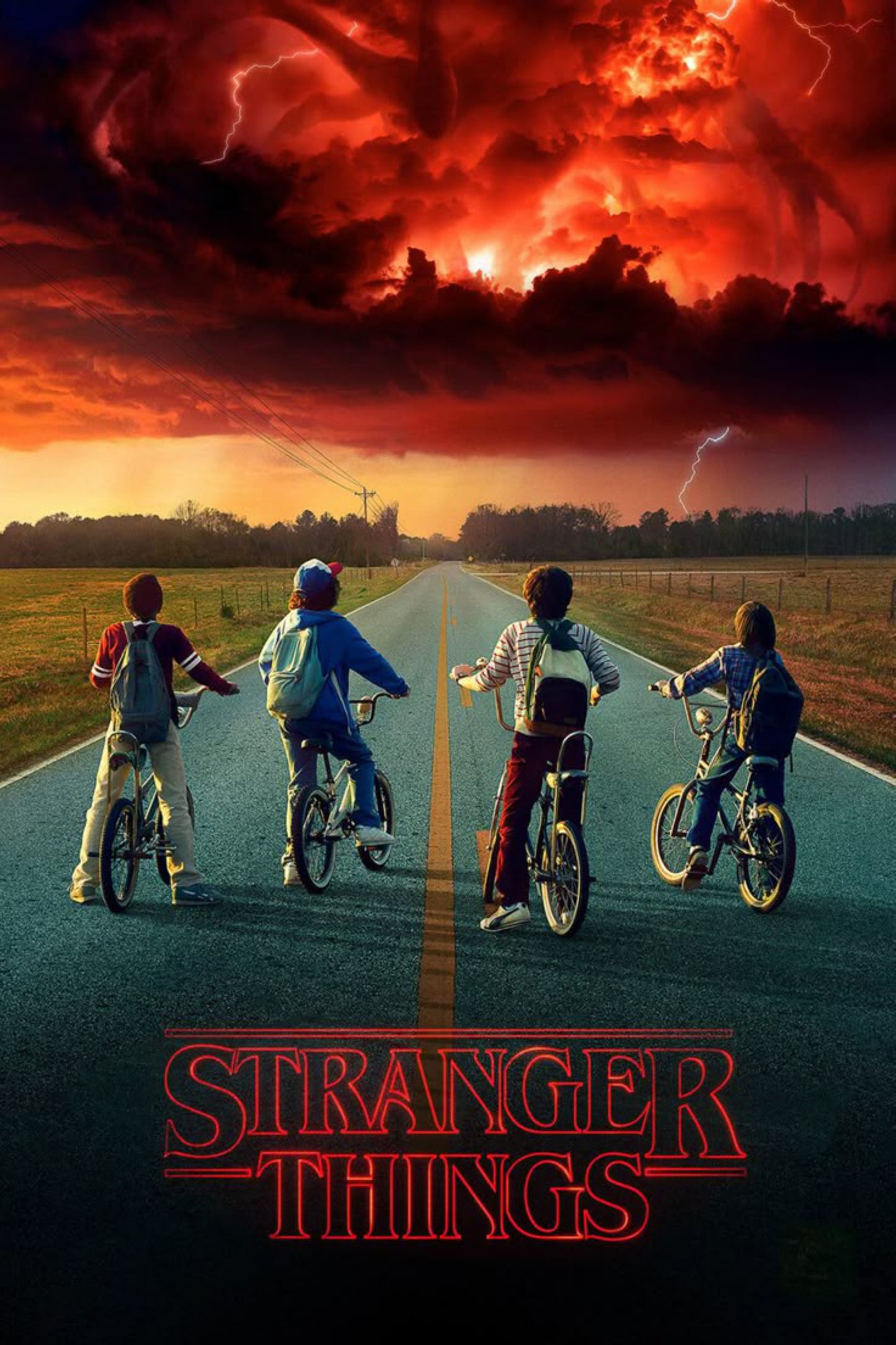 Stranger Things Kids on Bikes Poster | Cinematic Wall Art